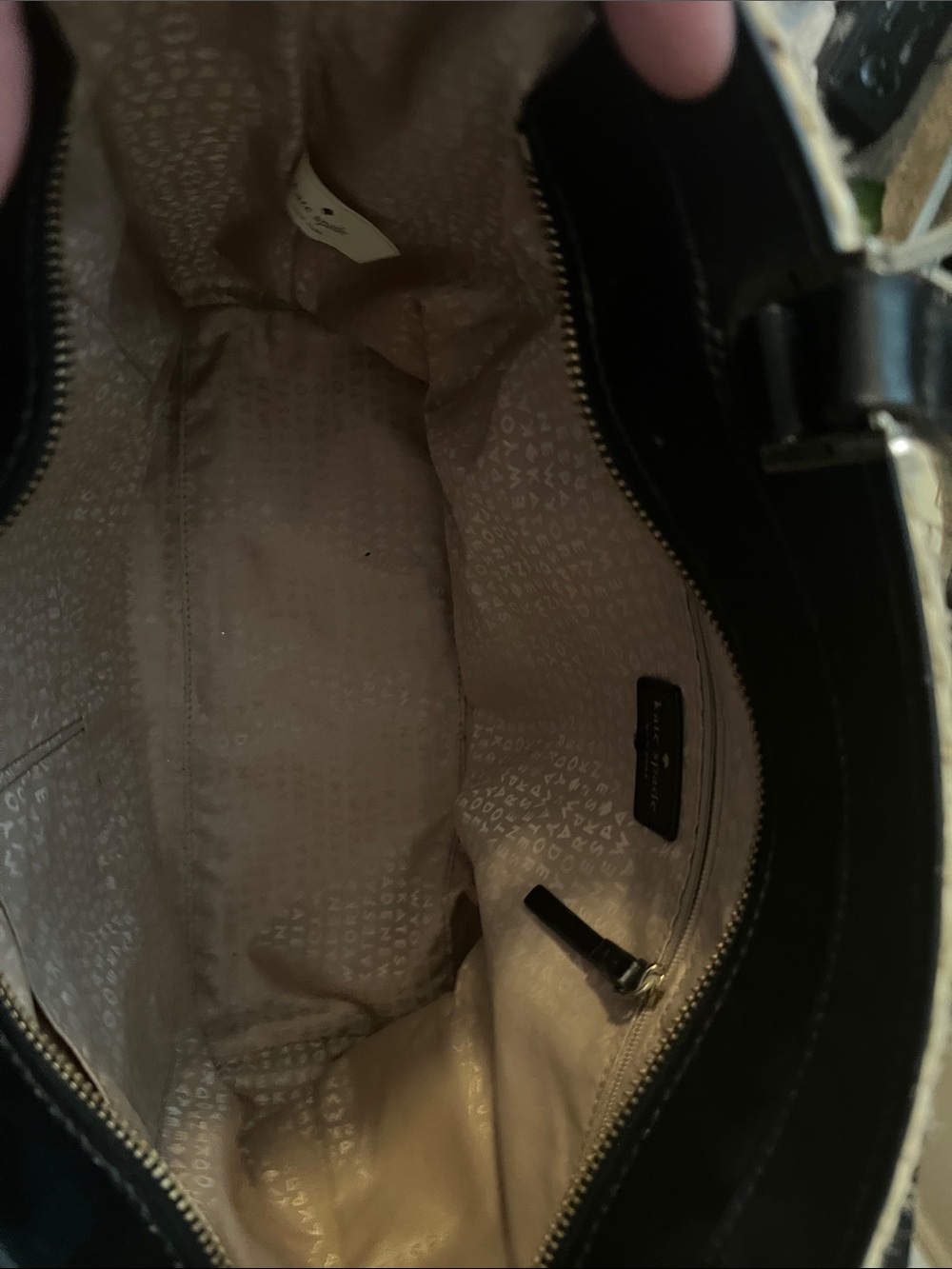 kate spade Cream Woven Tote with Black Trim - Picture 5 of 12
